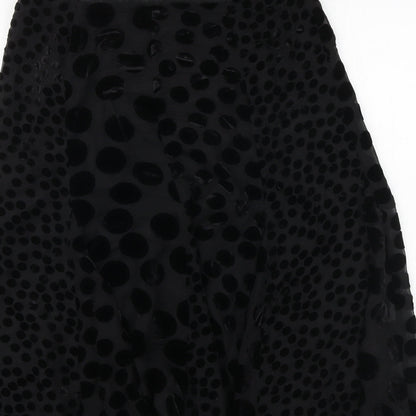 EAST Womens Black Geometric Polyester Swing Skirt Size 10 Zip