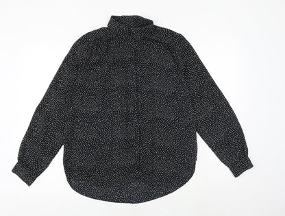 Womens UK Size 8 H&M Black Basic Button-Up