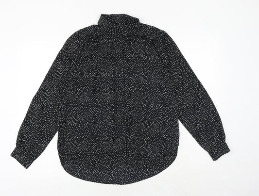 Womens UK Size 8 H&M Black Basic Button-Up