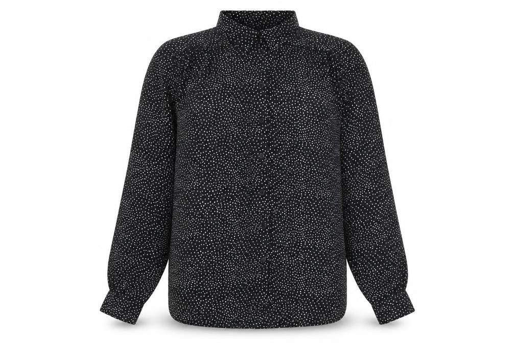 Womens UK Size 8 H&M Black Basic Button-Up