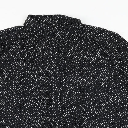 Womens UK Size 8 H&M Black Basic Button-Up