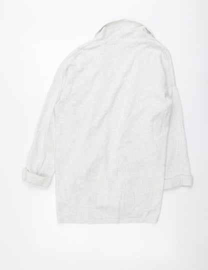 H&M Womens Grey V-Neck Cotton Cardigan Jumper Size XS