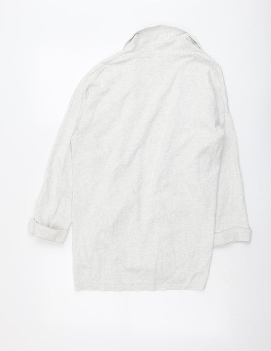 H&M Womens Grey V-Neck Cotton Cardigan Jumper Size XS