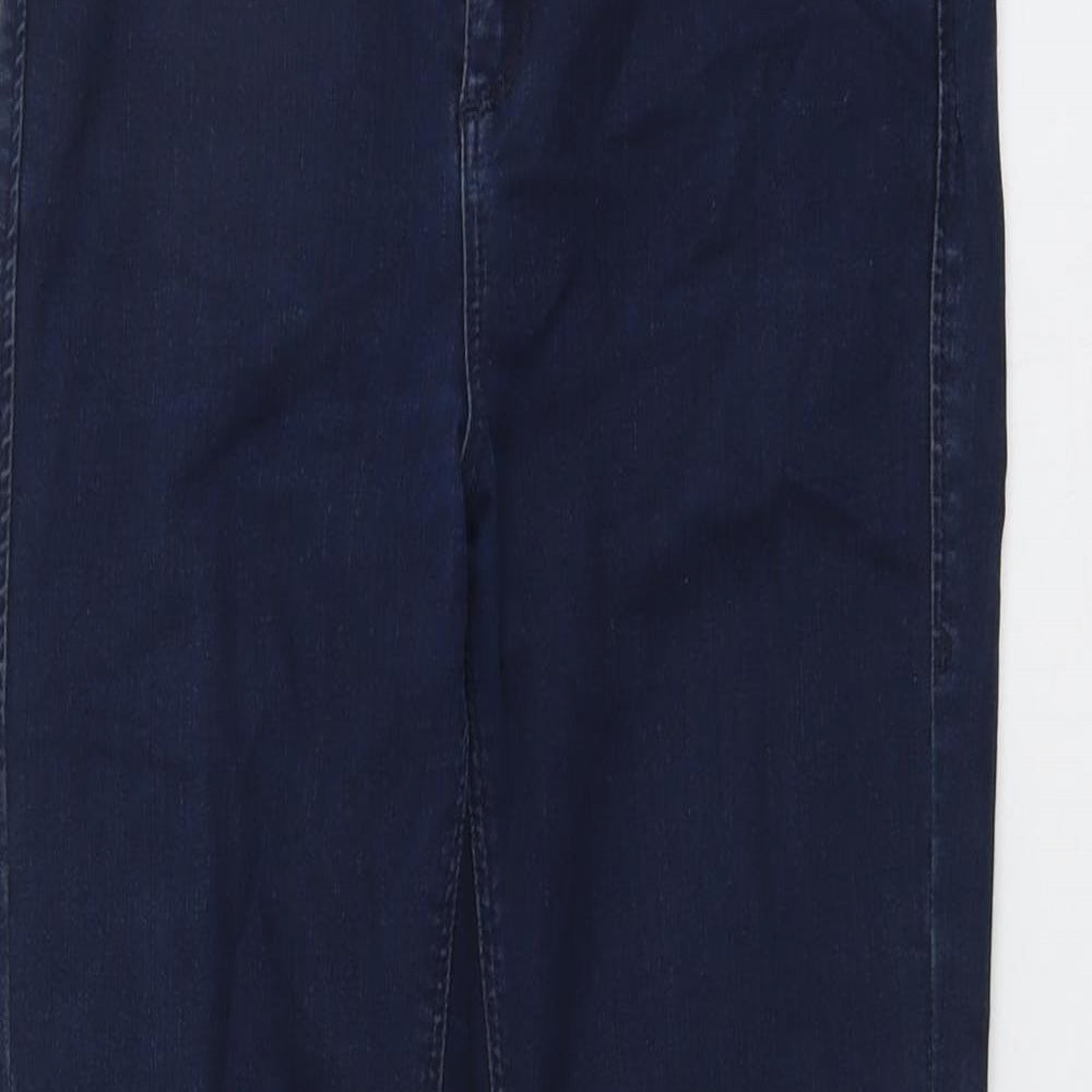 Topshop Womens Blue Cotton Skinny Jeans Size 28 in L29 in Regular Button