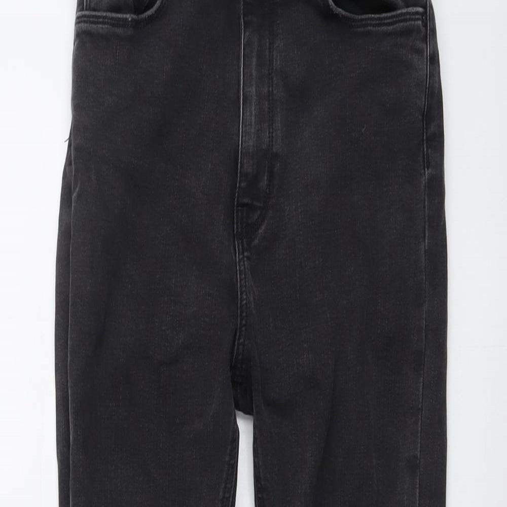 Zara Womens Grey Cotton Skinny Jeans Size 6 L27 in Regular Button