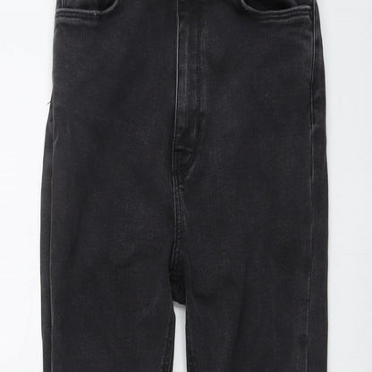 Zara Womens Grey Cotton Skinny Jeans Size 6 L27 in Regular Button