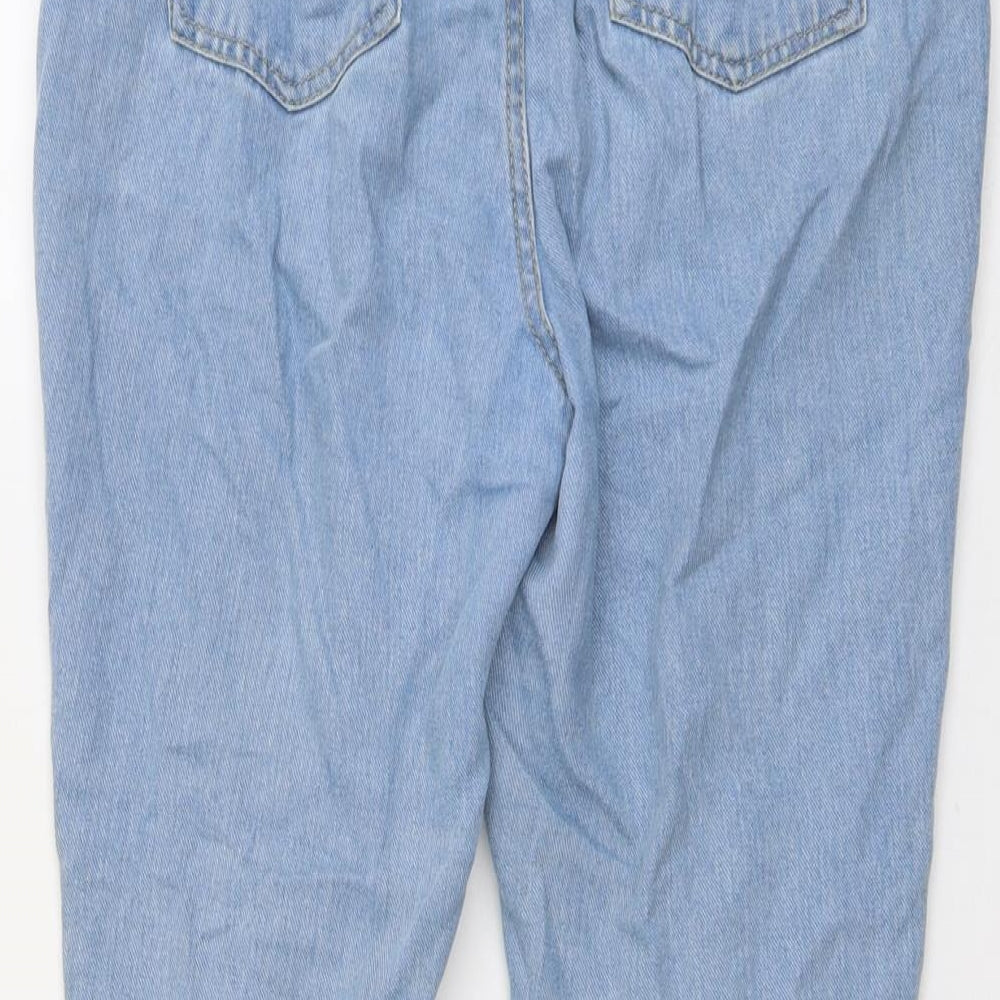 Boohoo Womens Blue Cotton Bootcut Jeans Size 12 L25 in Regular Button