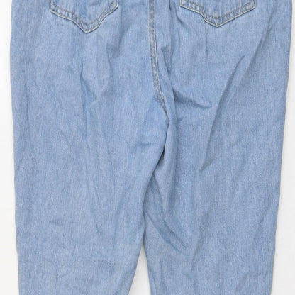 Boohoo Womens Blue Cotton Bootcut Jeans Size 12 L25 in Regular Button