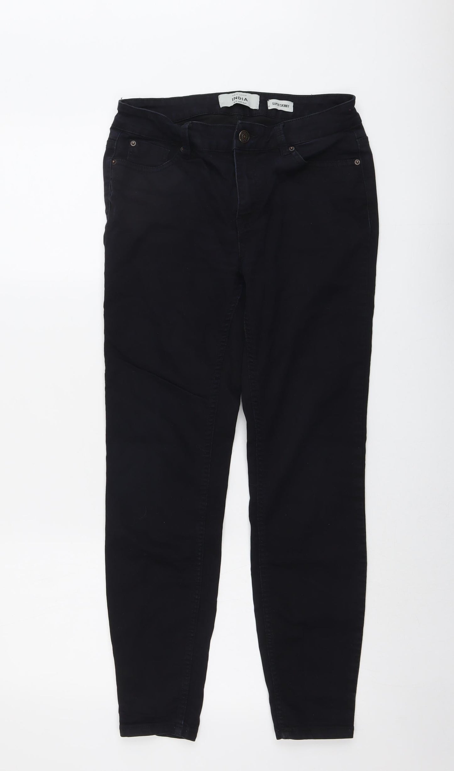 New Look Womens Blue Cotton Skinny Jeans Size 10 L27 in Regular Button