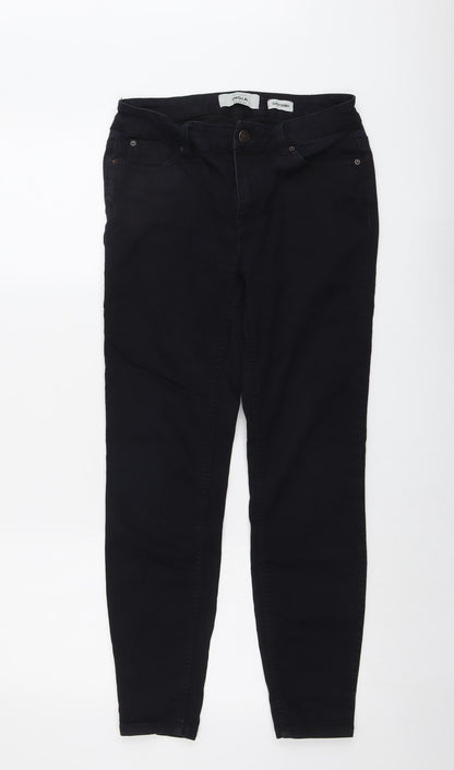 New Look Womens Blue Cotton Skinny Jeans Size 10 L27 in Regular Button