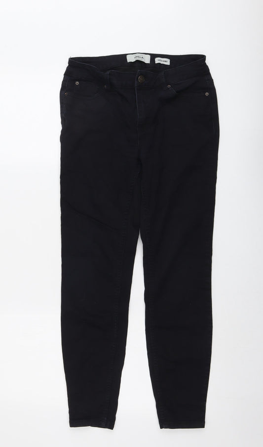 New Look Womens Blue Cotton Skinny Jeans Size 10 L27 in Regular Button