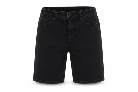 Front view of ESPRIT men’s black cotton chino shorts, size 28, in, 10-inch leg regular button