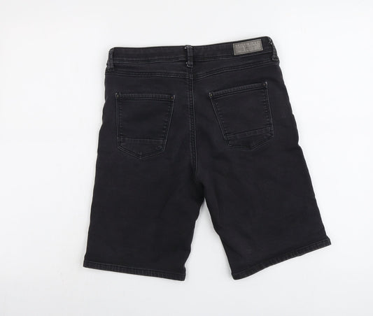 Esprit Mens Black Cotton Chino Shorts Size 28 in L10 in Regular Button