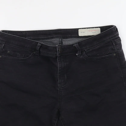 Esprit Mens Black Cotton Chino Shorts Size 28 in L10 in Regular Button