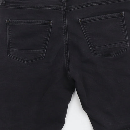 Esprit Mens Black Cotton Chino Shorts Size 28 in L10 in Regular Button