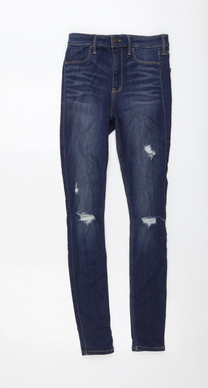 Hollister Womens Blue Cotton Skinny Jeans Size 26 in L30 in Regular Button