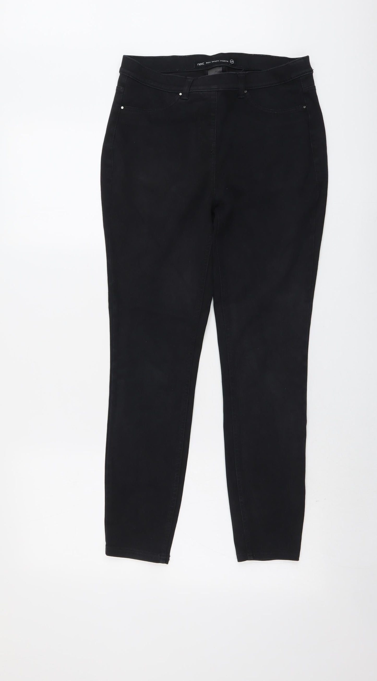 NEXT Womens Black Cotton Skinny Jeans Size 10 L26 in Regular