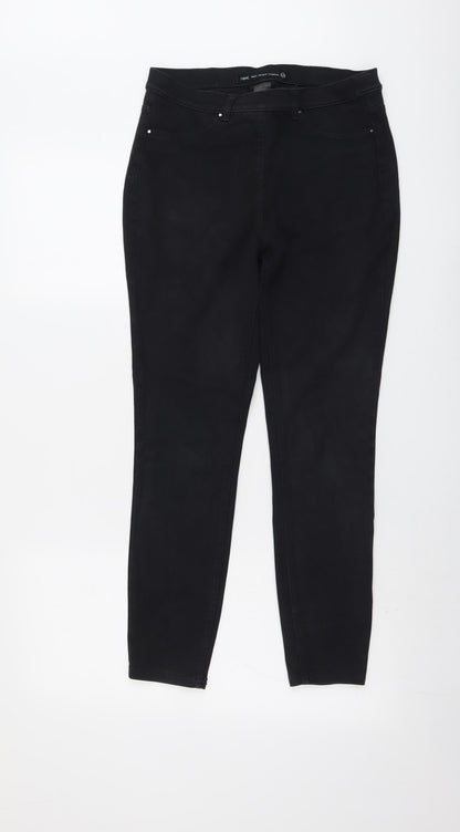 NEXT Womens Black Cotton Skinny Jeans Size 10 L26 in Regular