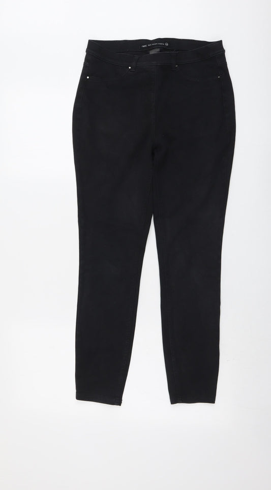 NEXT Womens Black Cotton Skinny Jeans Size 10 L26 in Regular