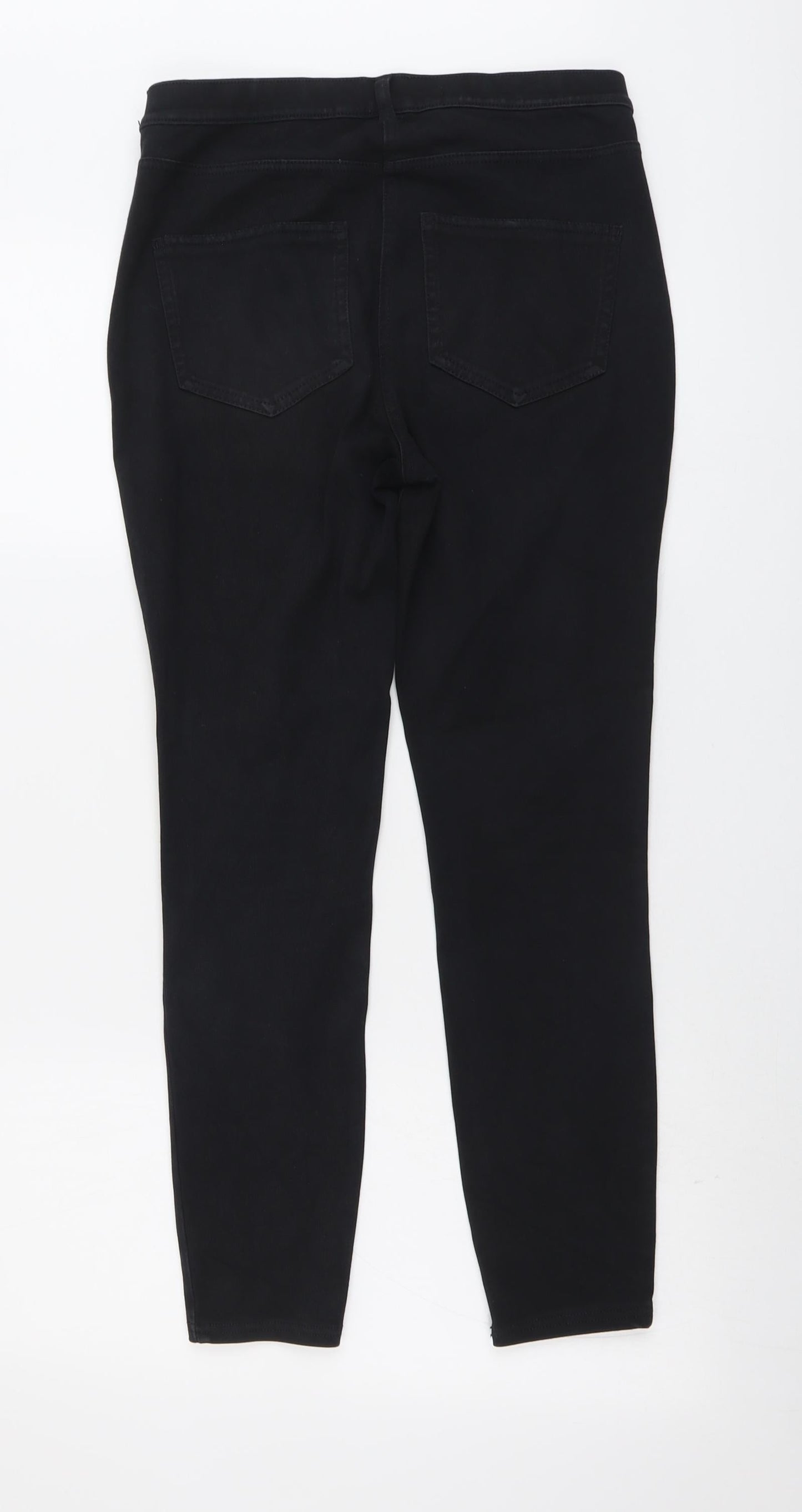 NEXT Womens Black Cotton Skinny Jeans Size 10 L26 in Regular