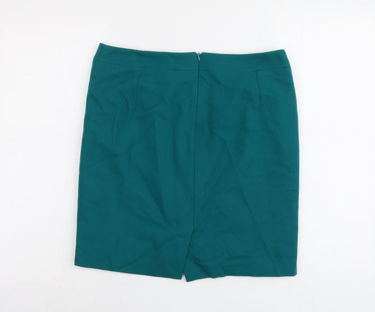 French Connection Womens Green Wool A-Line Skirt Size 10 Zip