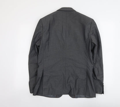 Limehaus Mens Grey Polyester Jacket Suit Jacket Size 40 Regular