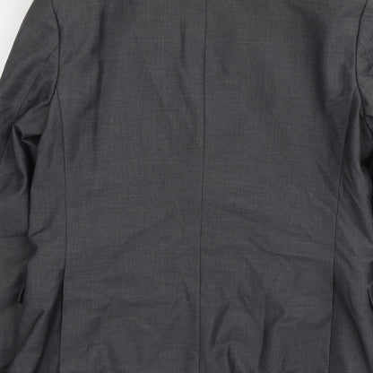 Limehaus Mens Grey Polyester Jacket Suit Jacket Size 40 Regular