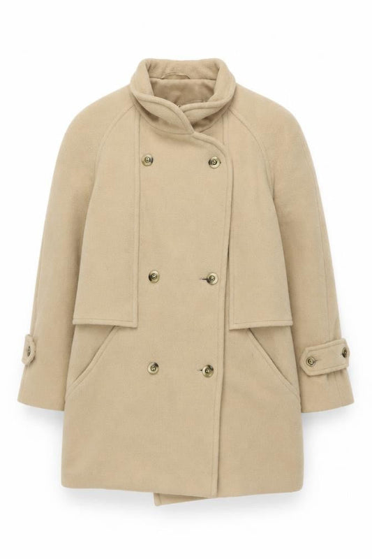 Womens UK Size 12 Classics Beige Pea Coat