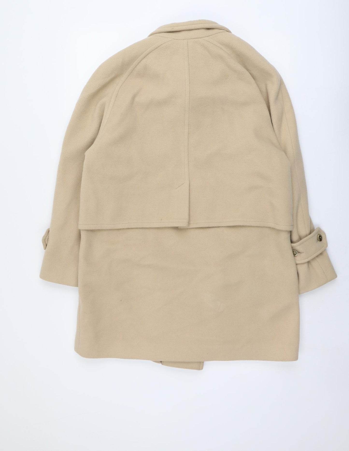 Classics Womens Beige Pea Coat Coat Size 12 Button