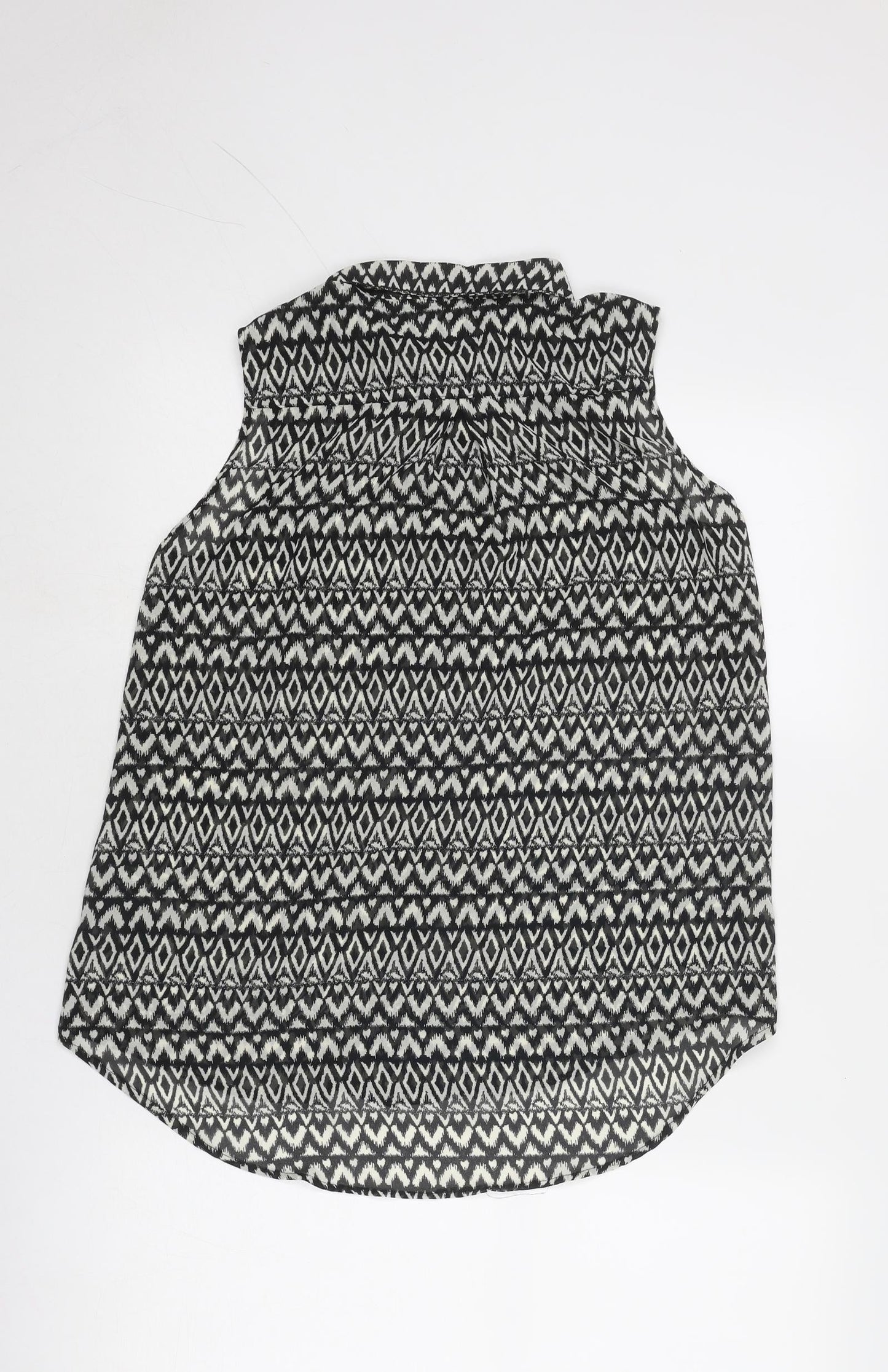 Womens UK Size 8 H&M Black Basic Button-Up