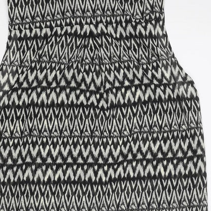Womens UK Size 8 H&M Black Basic Button-Up
