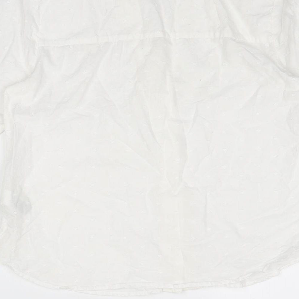Womens UK Size 8 Classic White Basic Button-Up