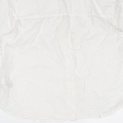 Womens UK Size 8 Classic White Basic Button-Up