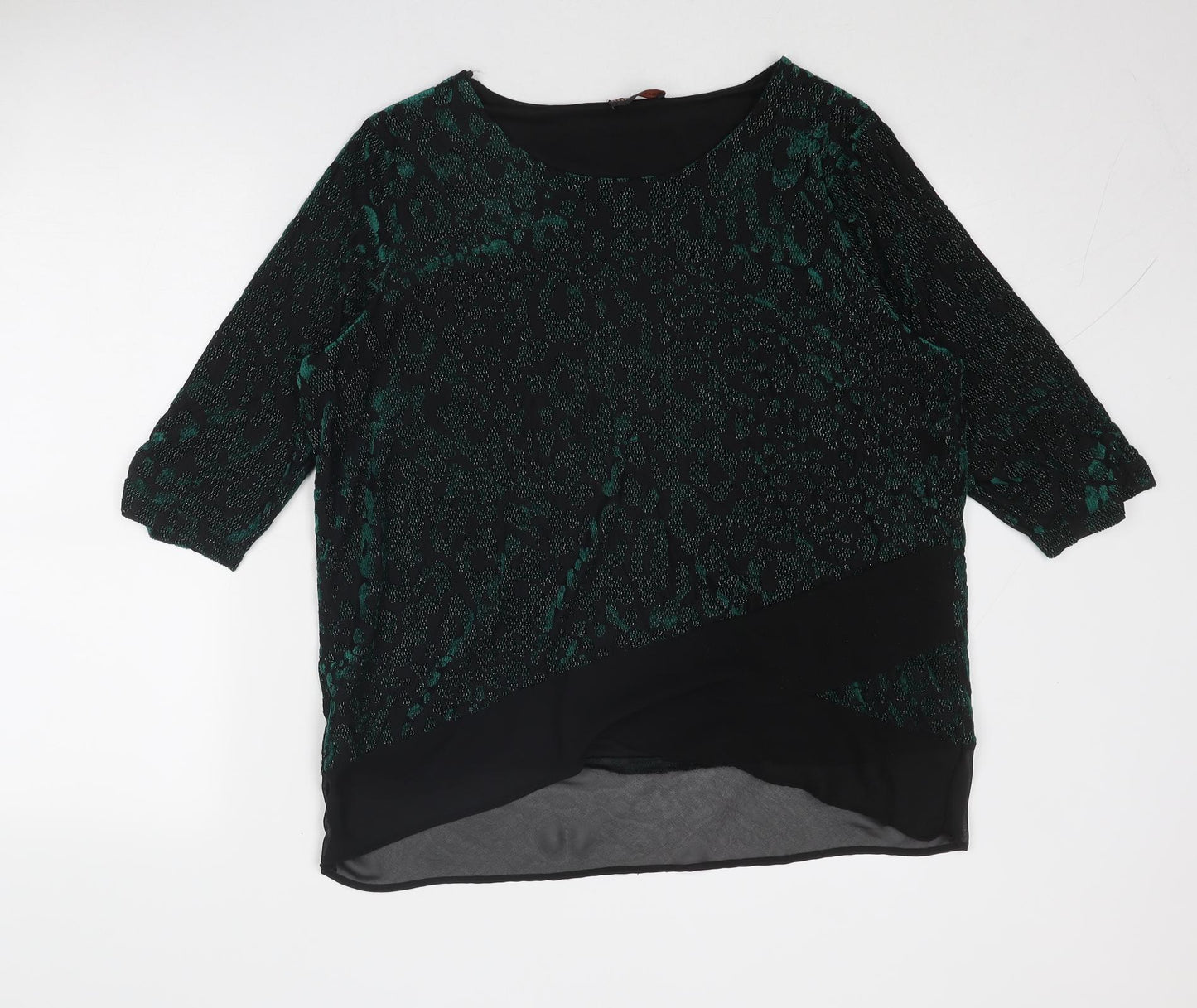 Womens UK Size XL Anna Rose Green Basic Blouse