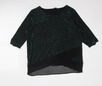Womens UK Size XL Anna Rose Green Basic Blouse