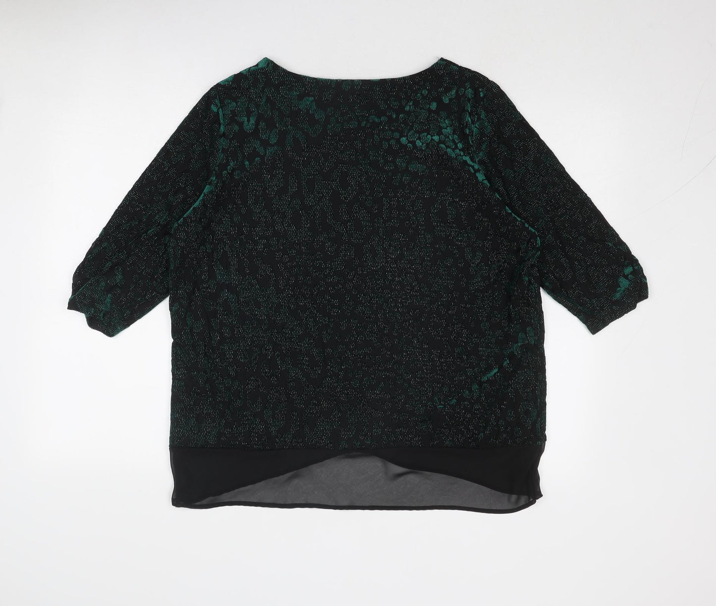 Womens UK Size XL Anna Rose Green Basic Blouse
