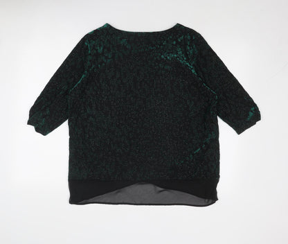 Womens UK Size XL Anna Rose Green Basic Blouse