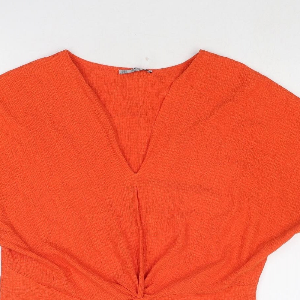 Womens UK Size S Zara Orange Basic Blouse