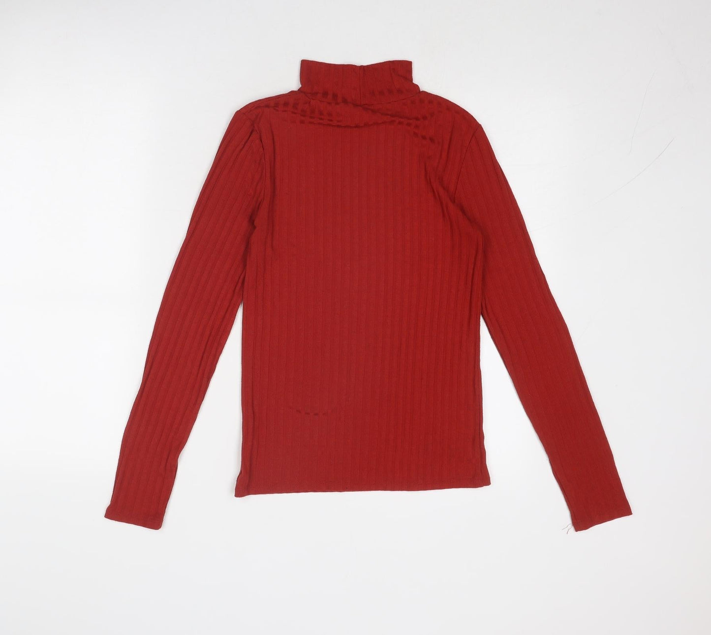 Womens UK Size 10 Topshop Red Basic T-Shirt