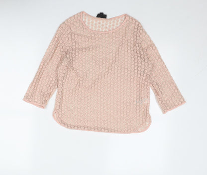 Womens UK Size 10 Topshop Pink Basic Blouse
