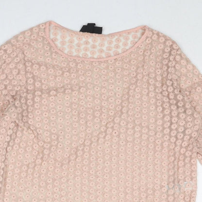 Womens UK Size 10 Topshop Pink Basic Blouse