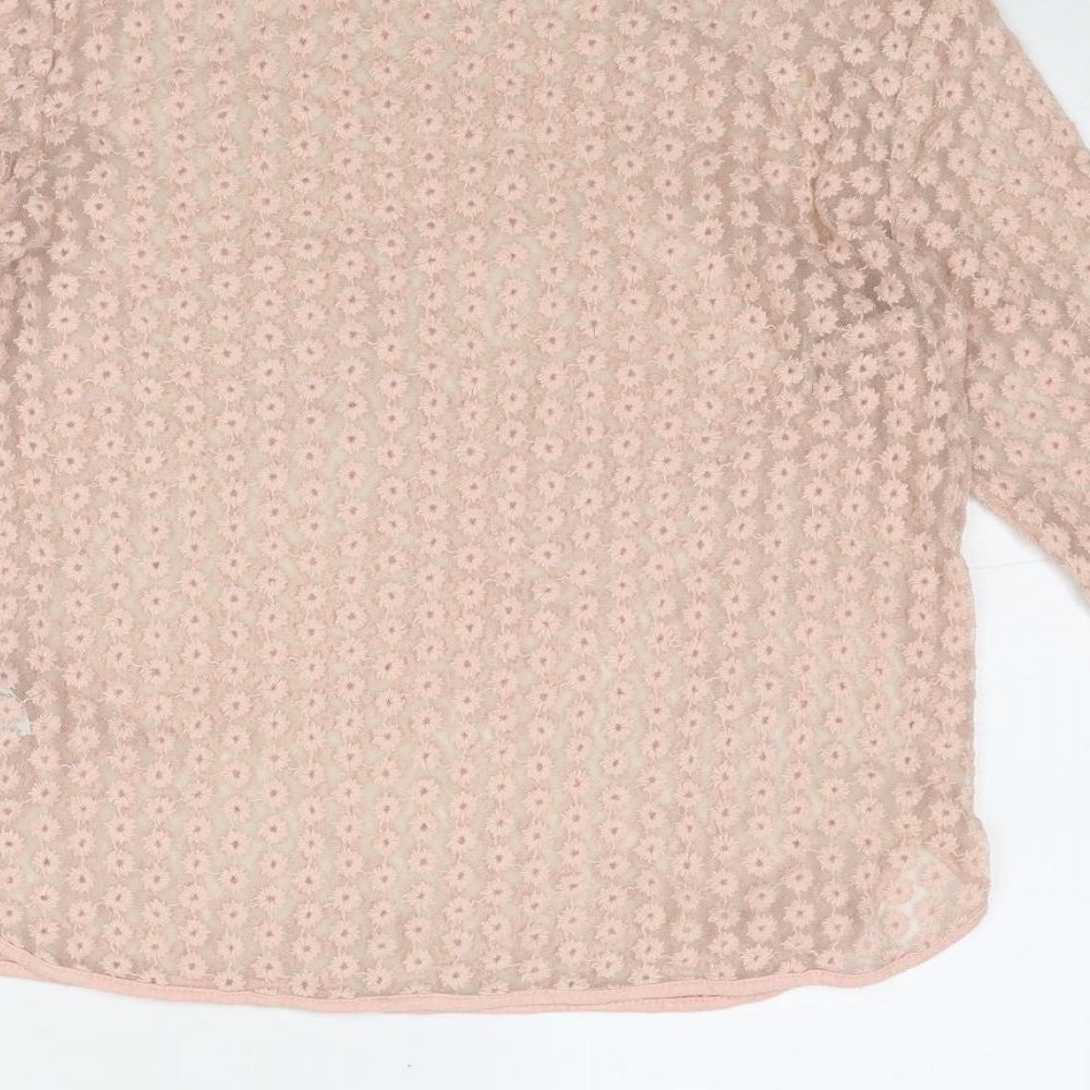 Womens UK Size 10 Topshop Pink Basic Blouse