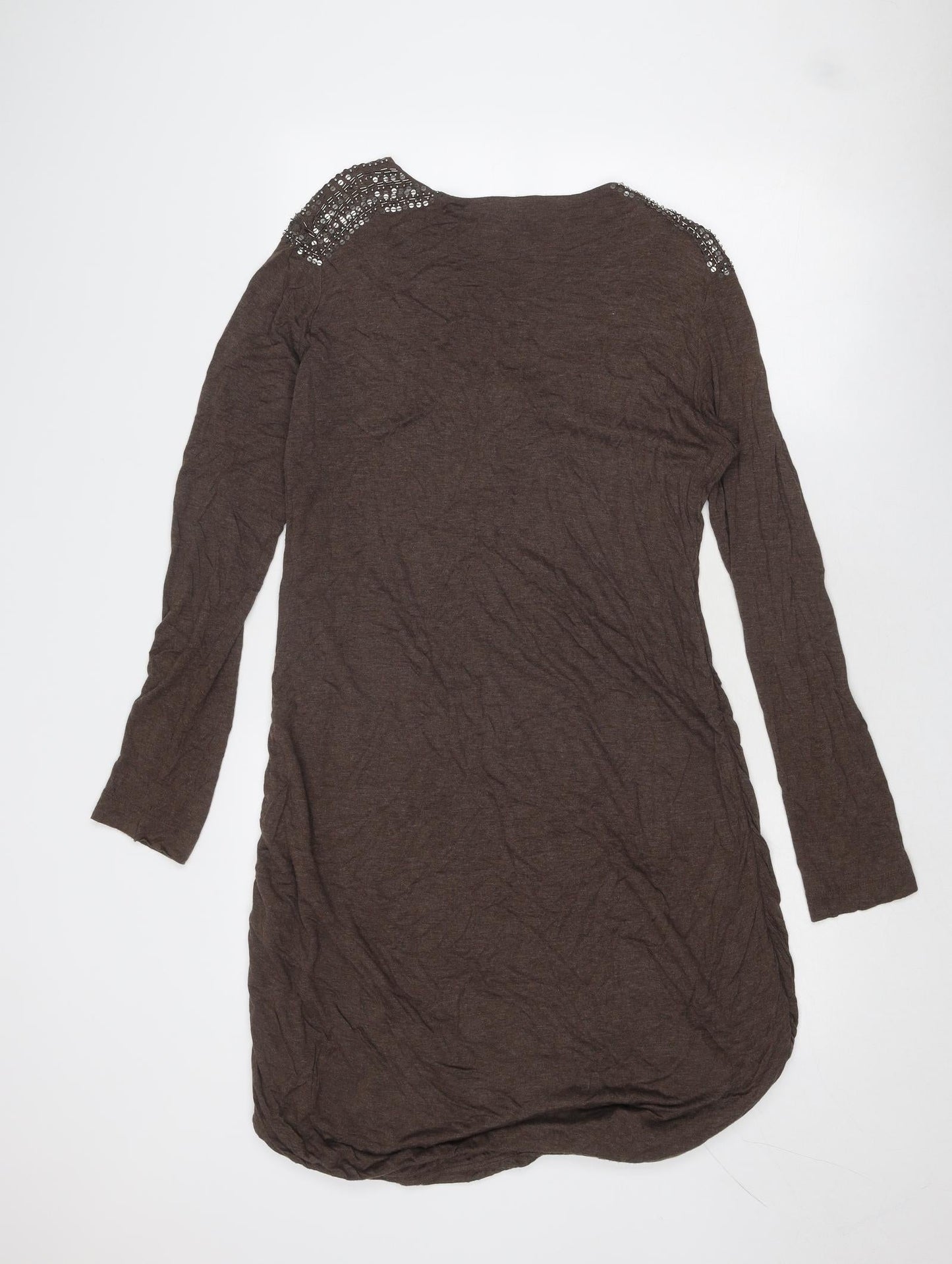 Bandolera Womens Brown Viscose A-Line Size 16 Scoop Neck Pullover