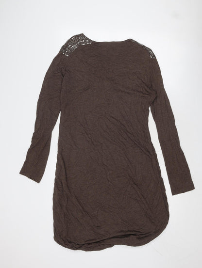 Bandolera Womens Brown Viscose A-Line Size 16 Scoop Neck Pullover