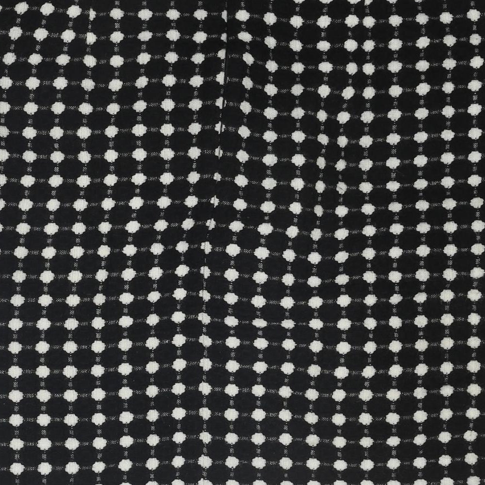 Marks and Spencer Womens Black Polka Dot Acrylic A-Line Skirt Size 10 Zip