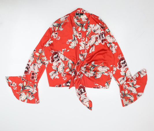 Womens UK Size 10 Missguided Red Basic Blouse