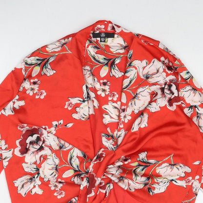 Womens UK Size 10 Missguided Red Basic Blouse
