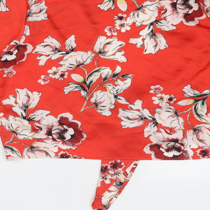 Womens UK Size 10 Missguided Red Basic Blouse