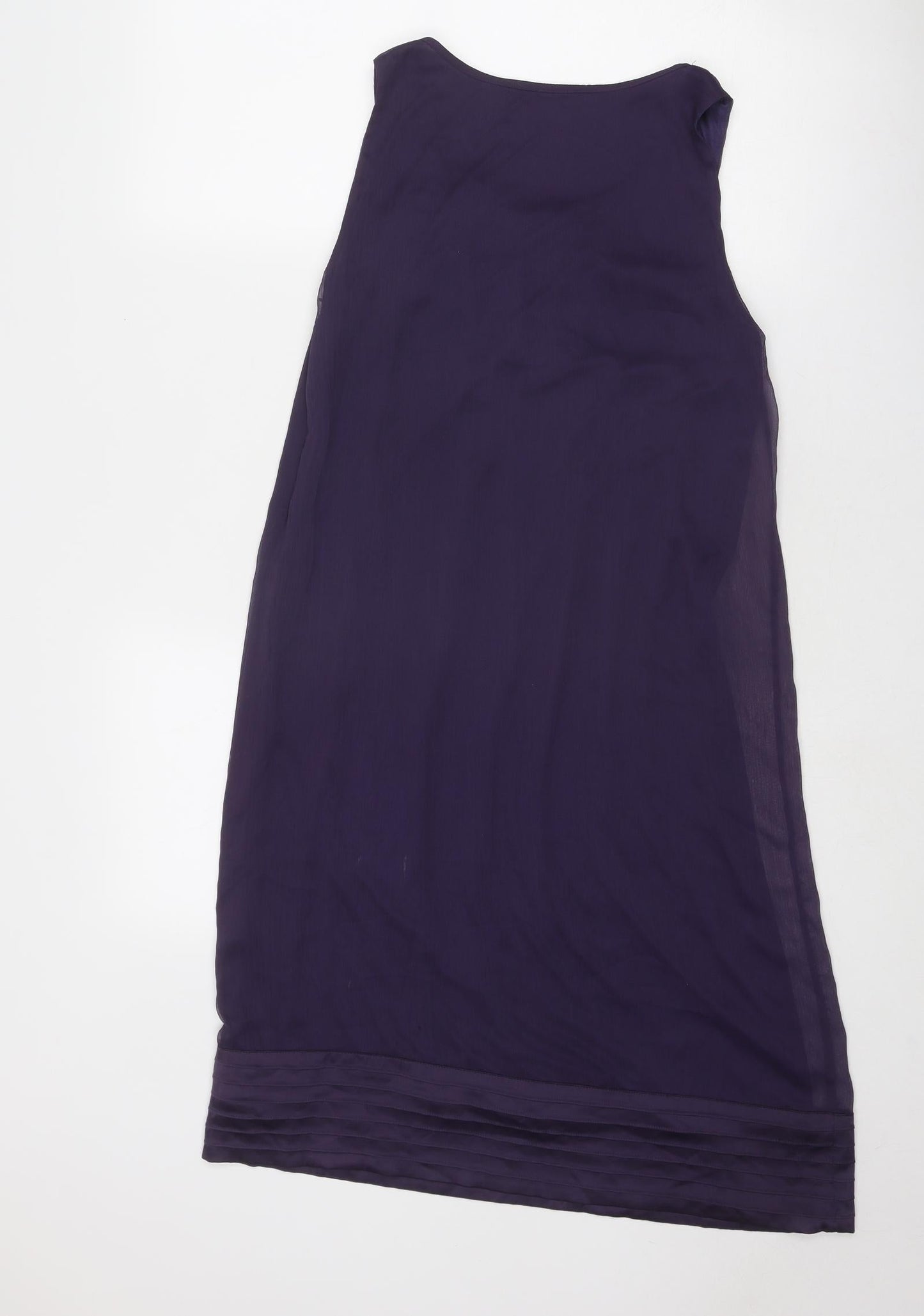La Redoute Womens Purple Polyester A-Line Size 10 Round Neck Zip - Flower Detail