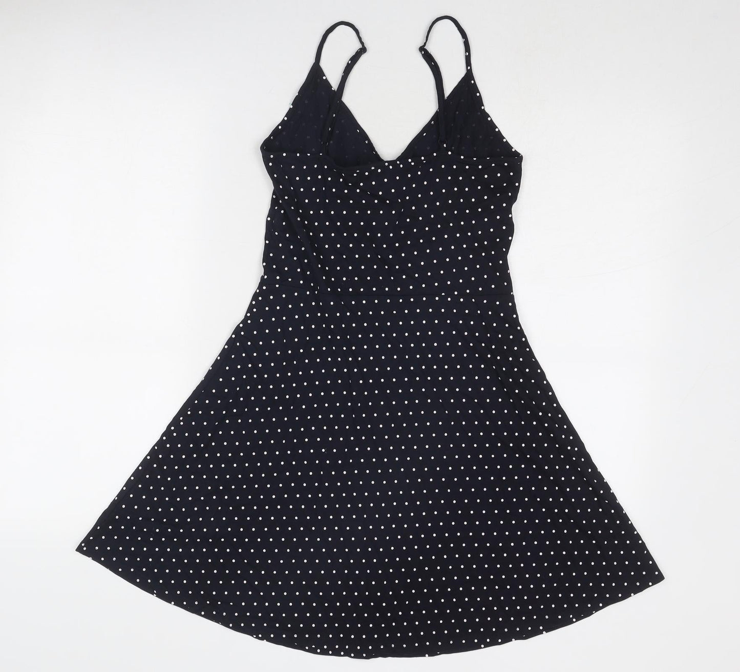 Divided by H&M Womens Blue Polka Dot Polyester Slip Dress Size S V-Neck Pullover